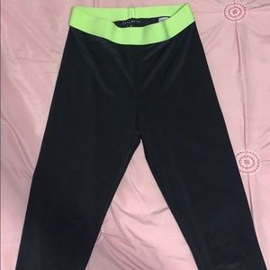 Black and neon shiny leggings